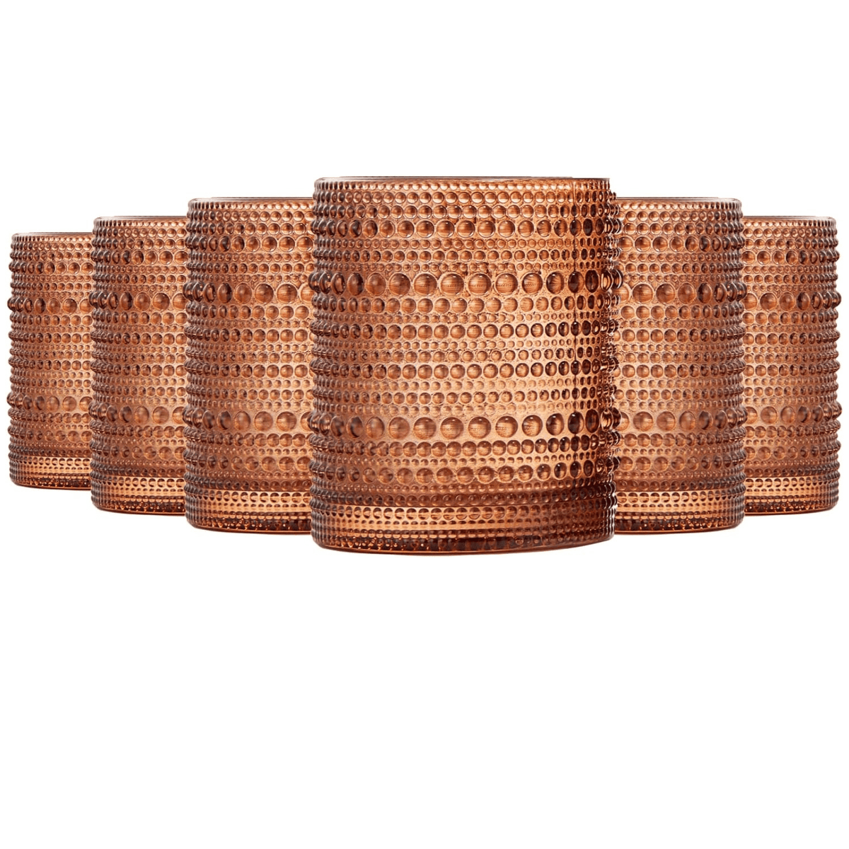 Tonal Hobnail Lowball Glassware | 12 oz | Set of 6 | Entertaining