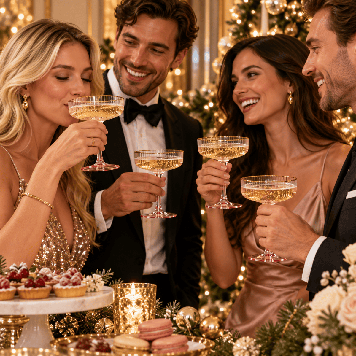 Aurelia Champagne Coupe Cocktail Glassware | 7 oz | Set of 4 | Entertaining