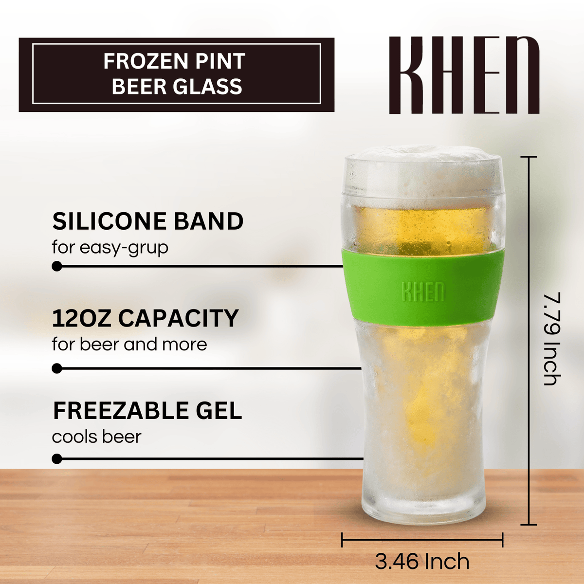 Barcelona Acrylic Insulated Beer Mug, Single | 12 oz | Acrylic | Highball