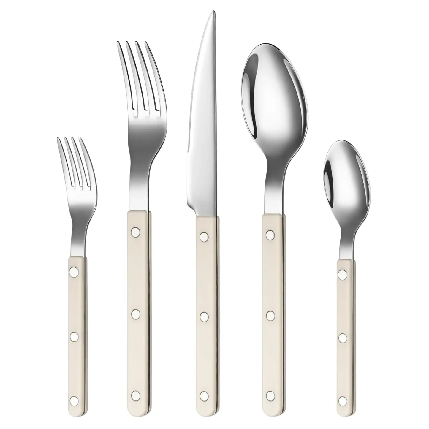 Khen Cream Cutlery Set of 20 –18/8 Stainless Steel Flatware