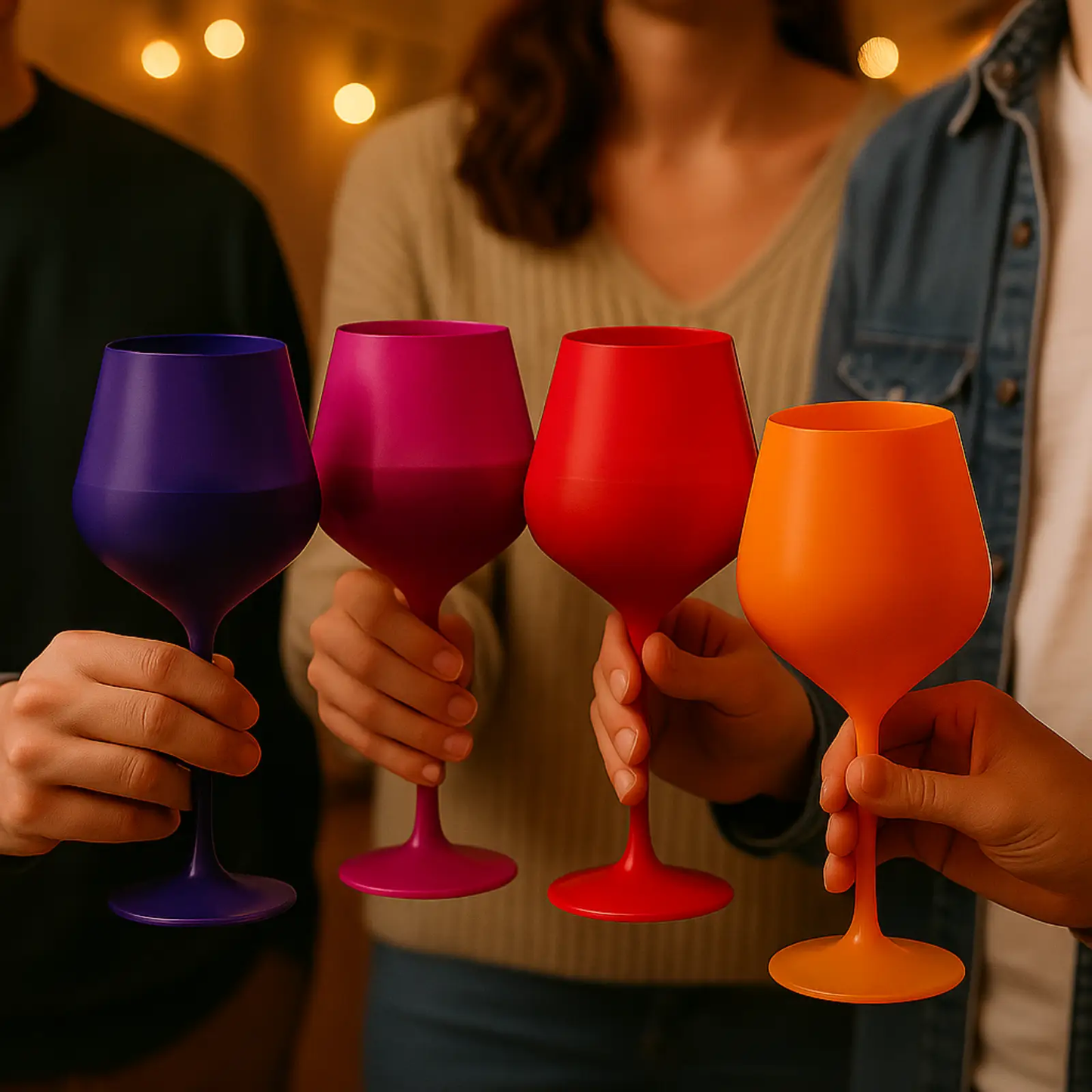 Southwest Sunset Large Colored Wine Glass| Set of 5 | 20 oz from PriceLows™