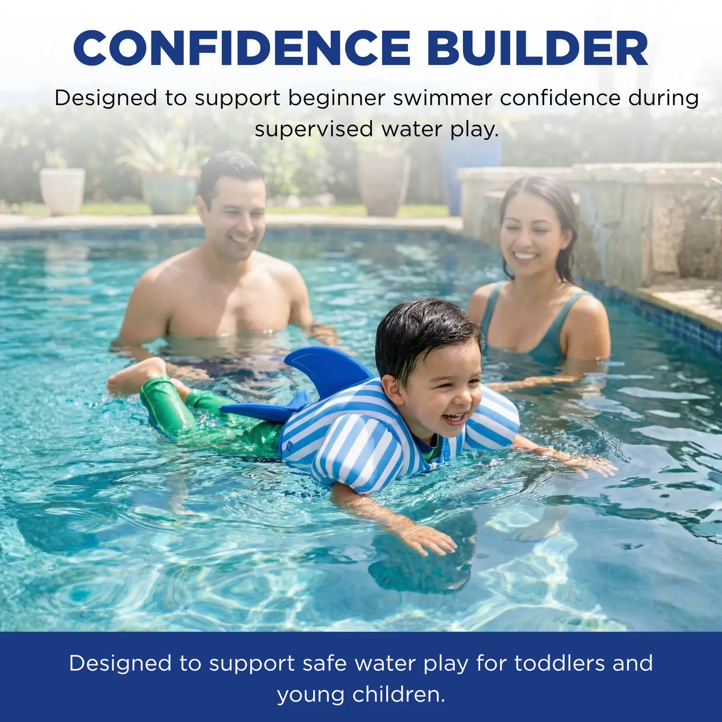 Floating Jackets with Sleeves for Pool or Beach | 1-3 Years | Blue Shark from PriceLows™