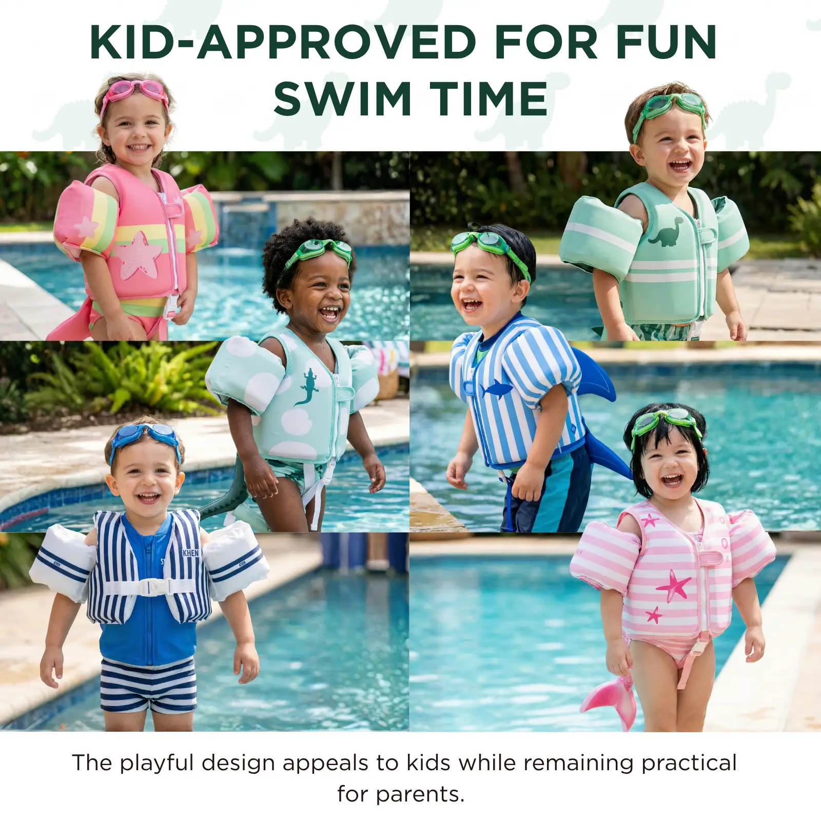 Floating Jackets with Sleeves for pool or Beach | 1-3 Years | Dinosaur from PriceLows™