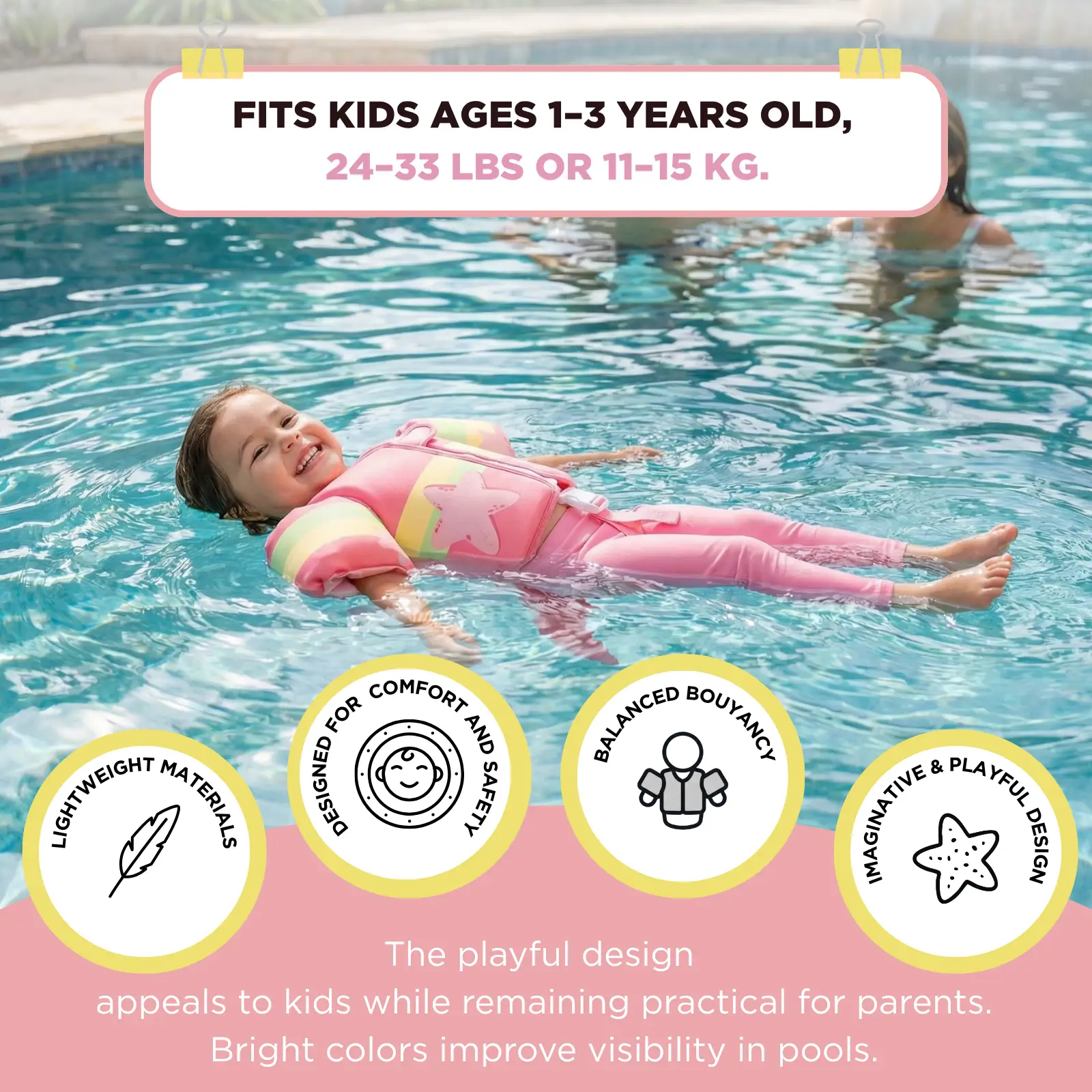 Floating Jackets with Sleeves for pool or Beach | 1-3 Years | Ocean Gems from PriceLows™