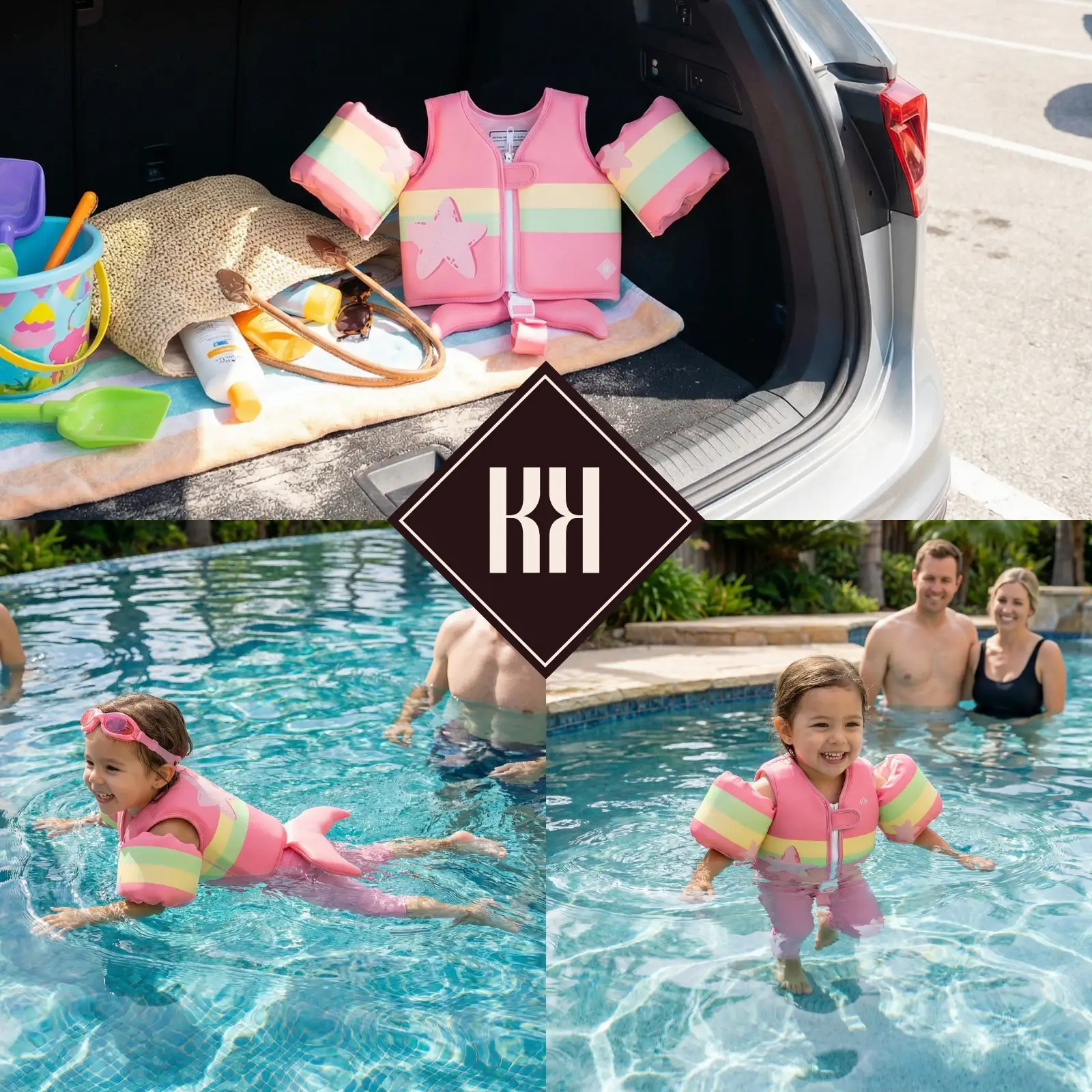 Floating Jackets with Sleeves for pool or Beach | 1-3 Years | Ocean Gems from PriceLows™