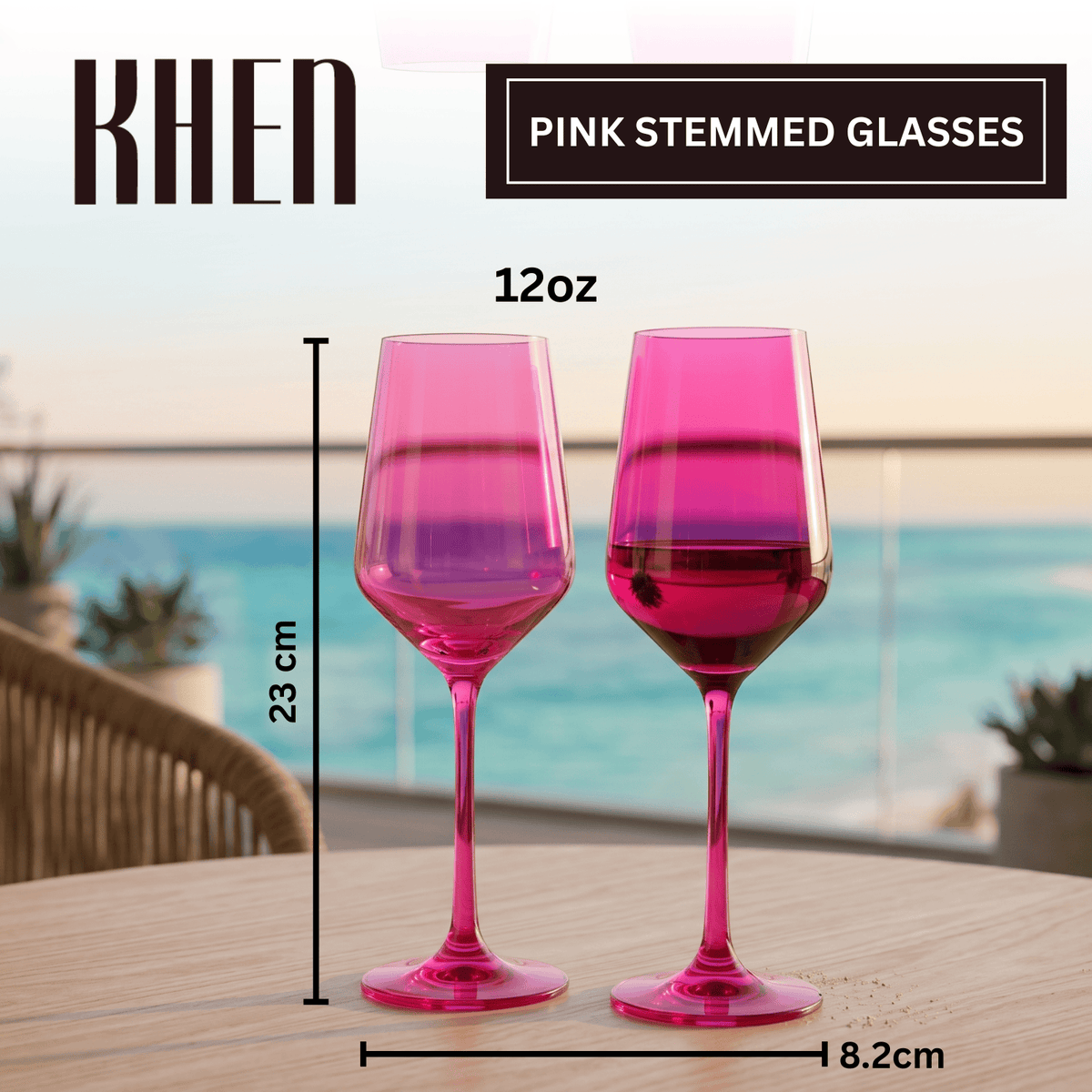 Chica Stemmed Wine Glassware | Set of 2 | Entertaining | Gift Ready
