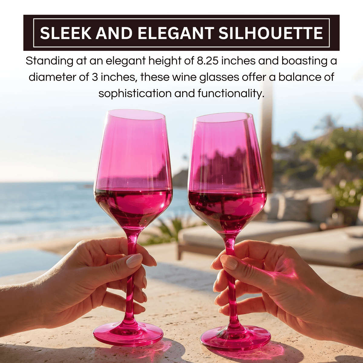 Chica Stemmed Wine Glassware | Set of 2 | Entertaining | Gift Ready