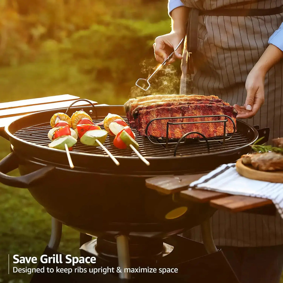 BBQ Rib Rack | Nonstick Coated Steel | PriceLows™
