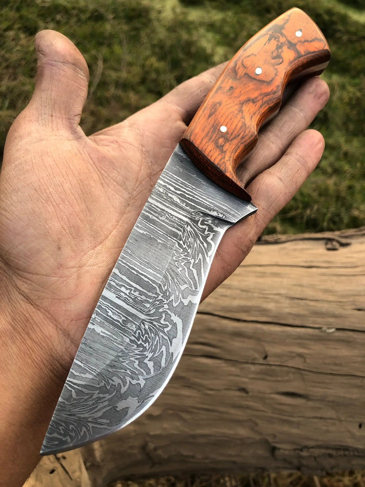 Custom handmade Damascus steel hunting knife (Style 37) | Damascus Steel | Hunting & Survival Knife | Home