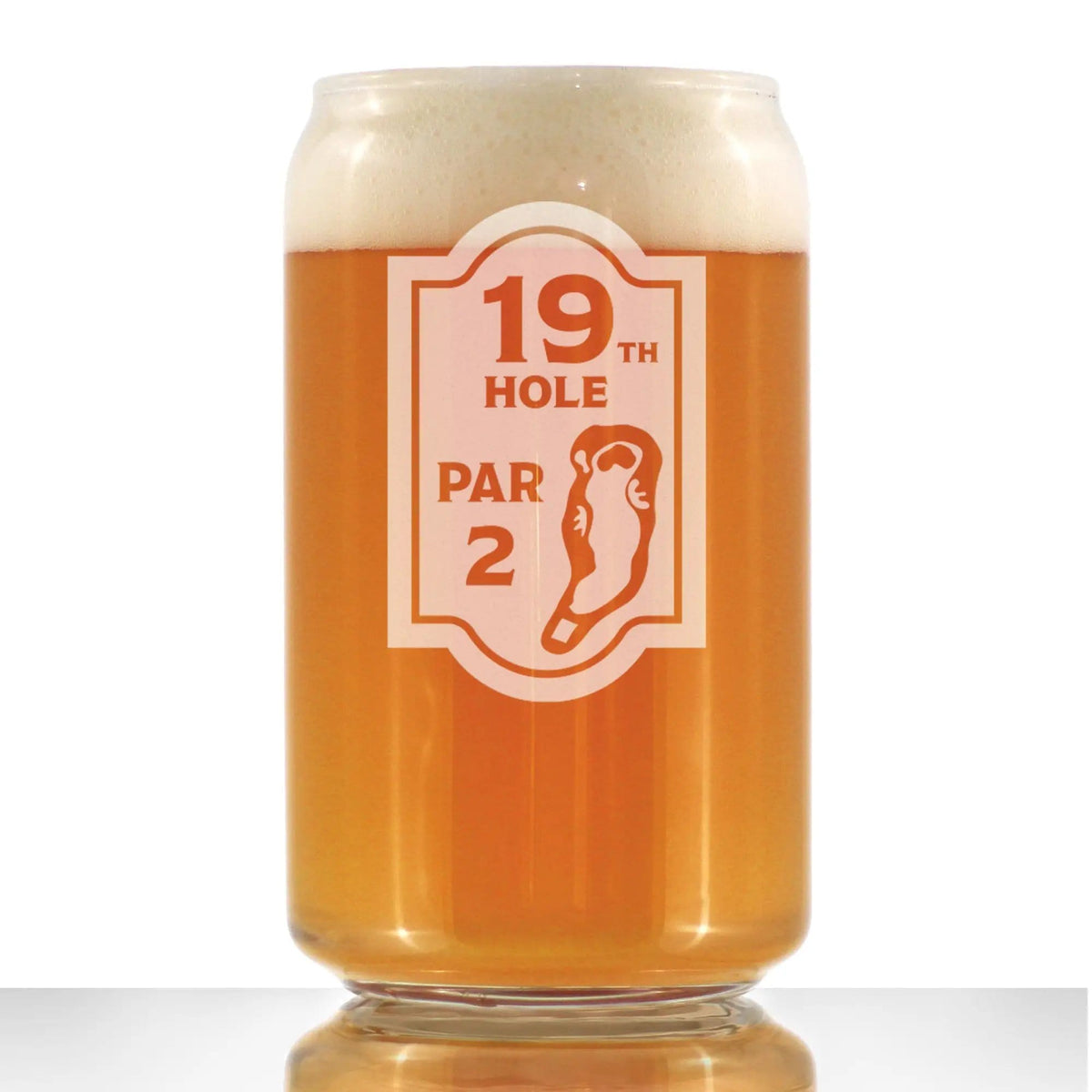 Etched Beer Can Pint Glass | 16 oz | Dishwasher Safe | 19th Hole Sign