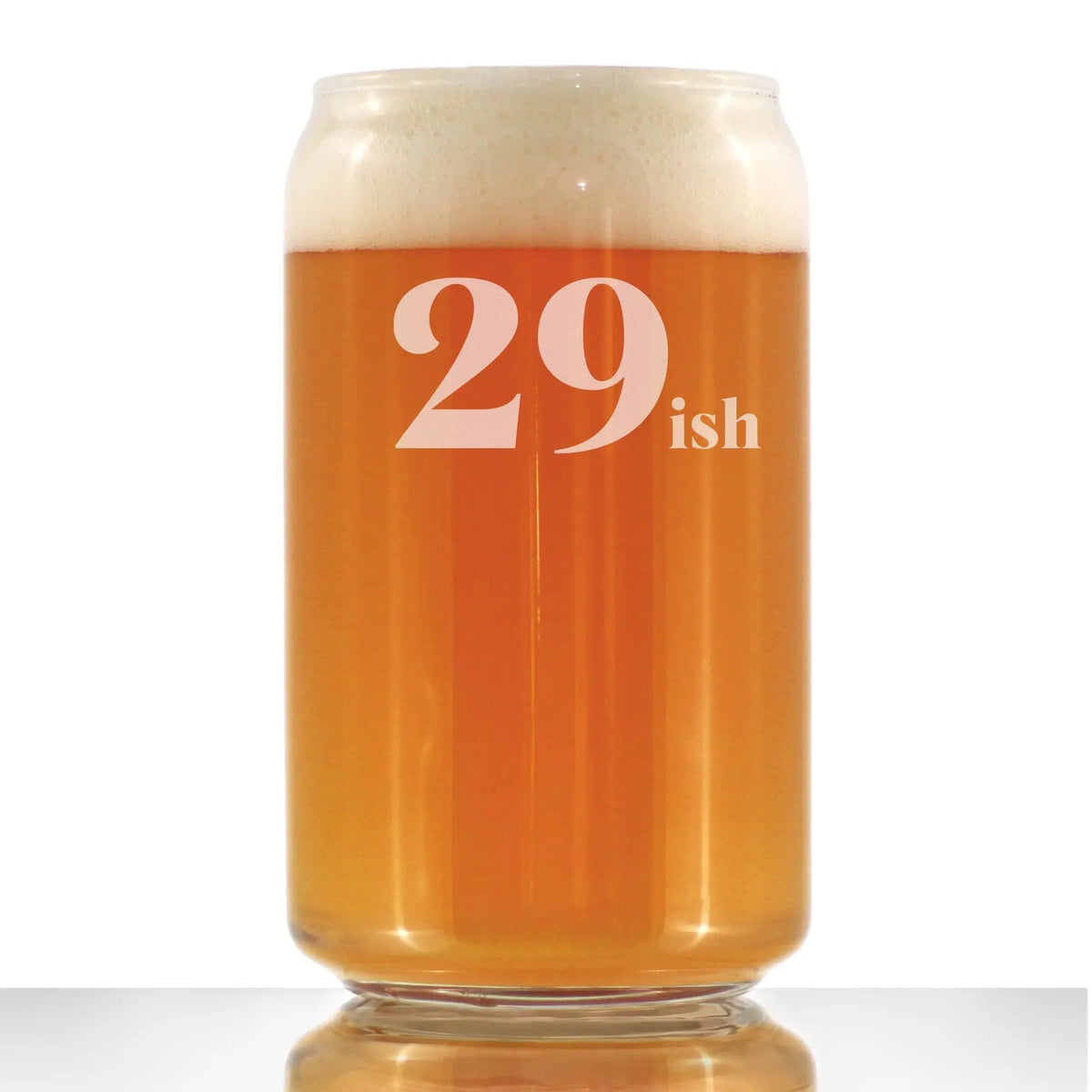 Etched Beer Can Pint Glass | 16 oz | Dishwasher Safe | 29ish