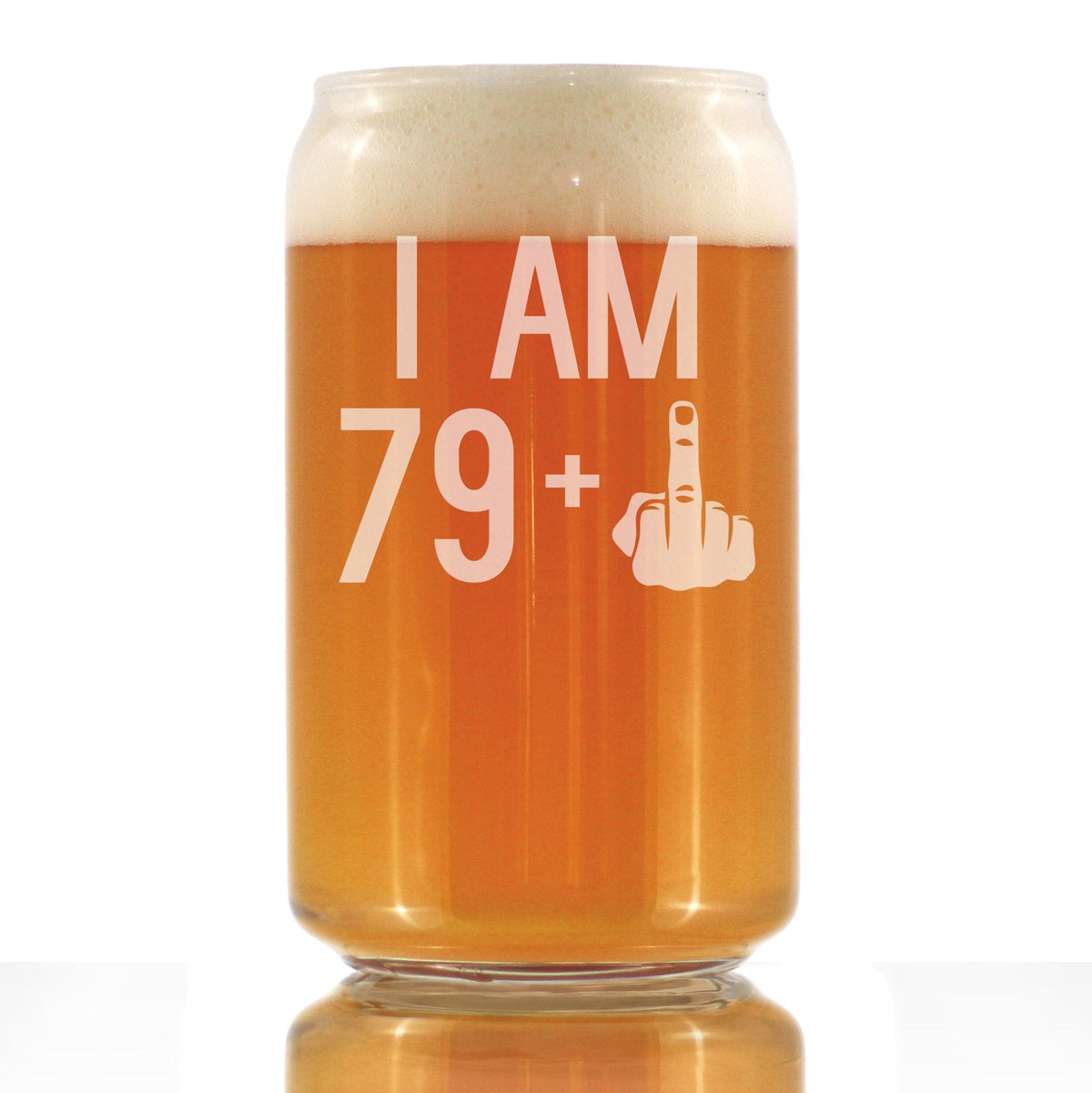 Etched Beer Can Pint Glass | 16 oz | Dishwasher Safe | 79 + 1 Middle Finger