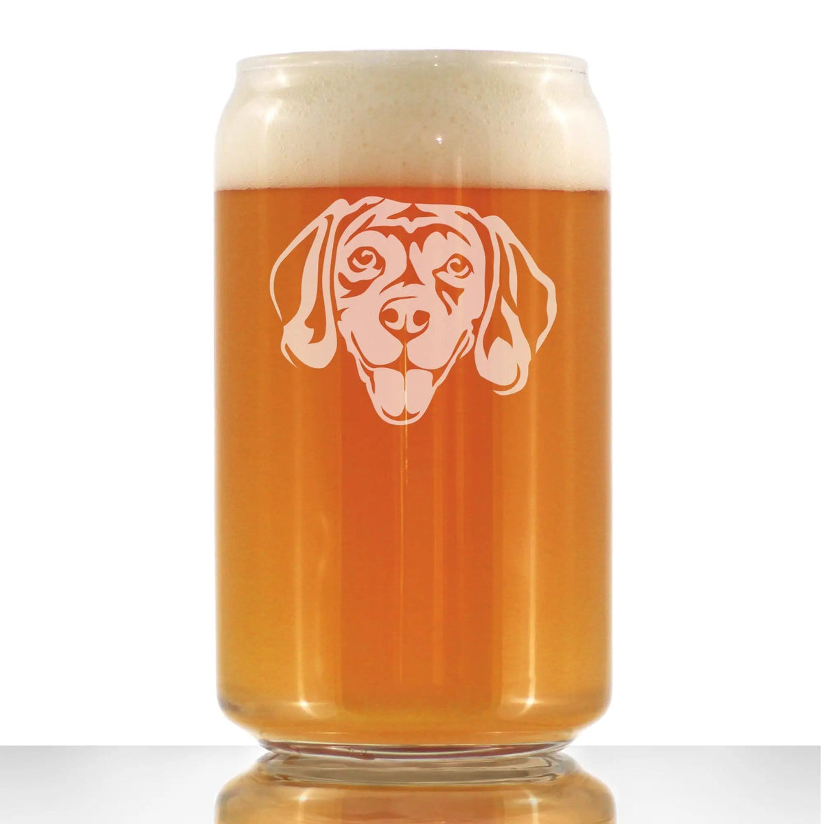 Etched Beer Can Pint Glass | 16 oz | Dishwasher Safe | Happy Beagle