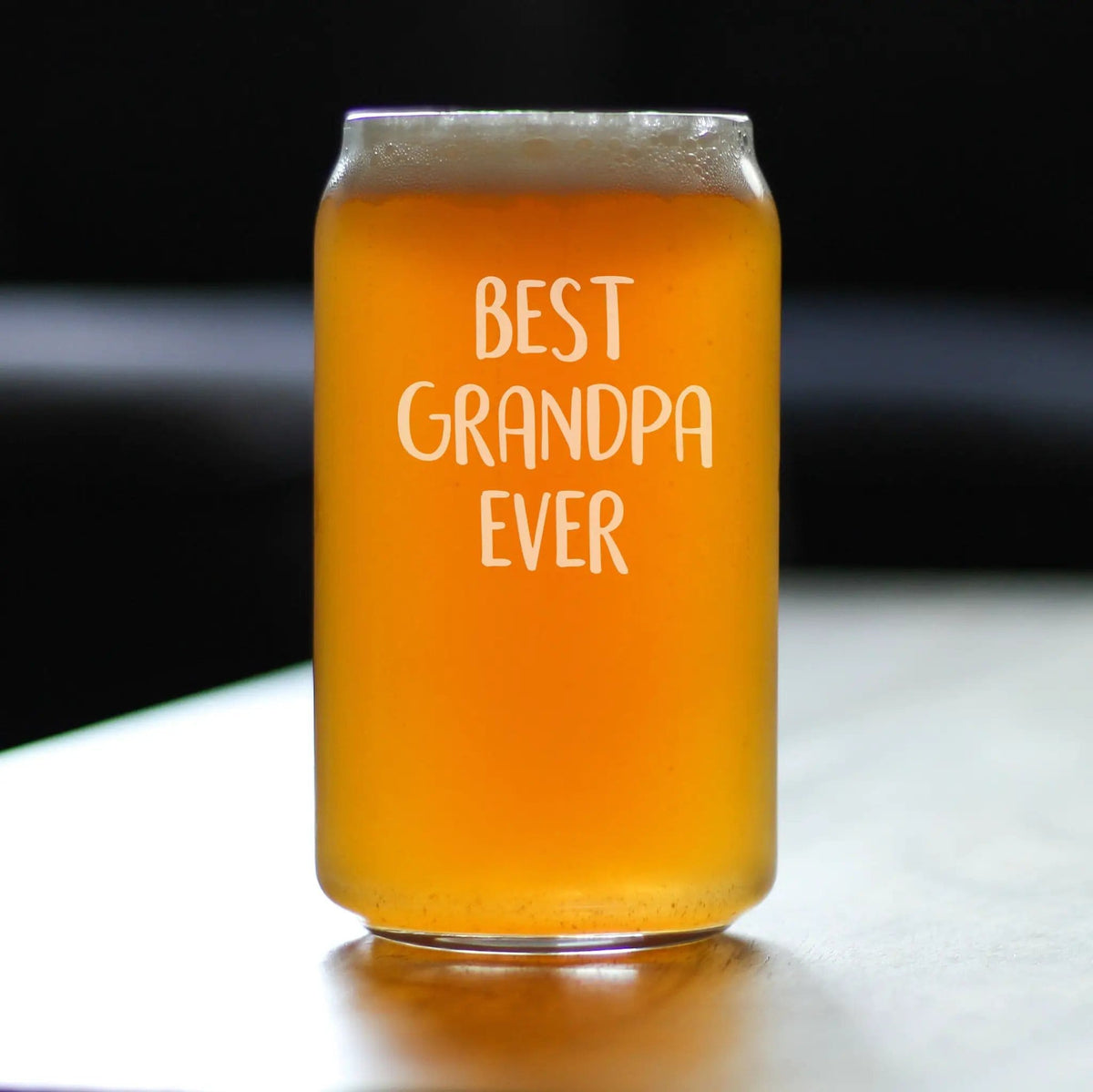 Etched Beer Can Pint Glass | 16 oz | Dishwasher Safe | Best Grandpa Ever