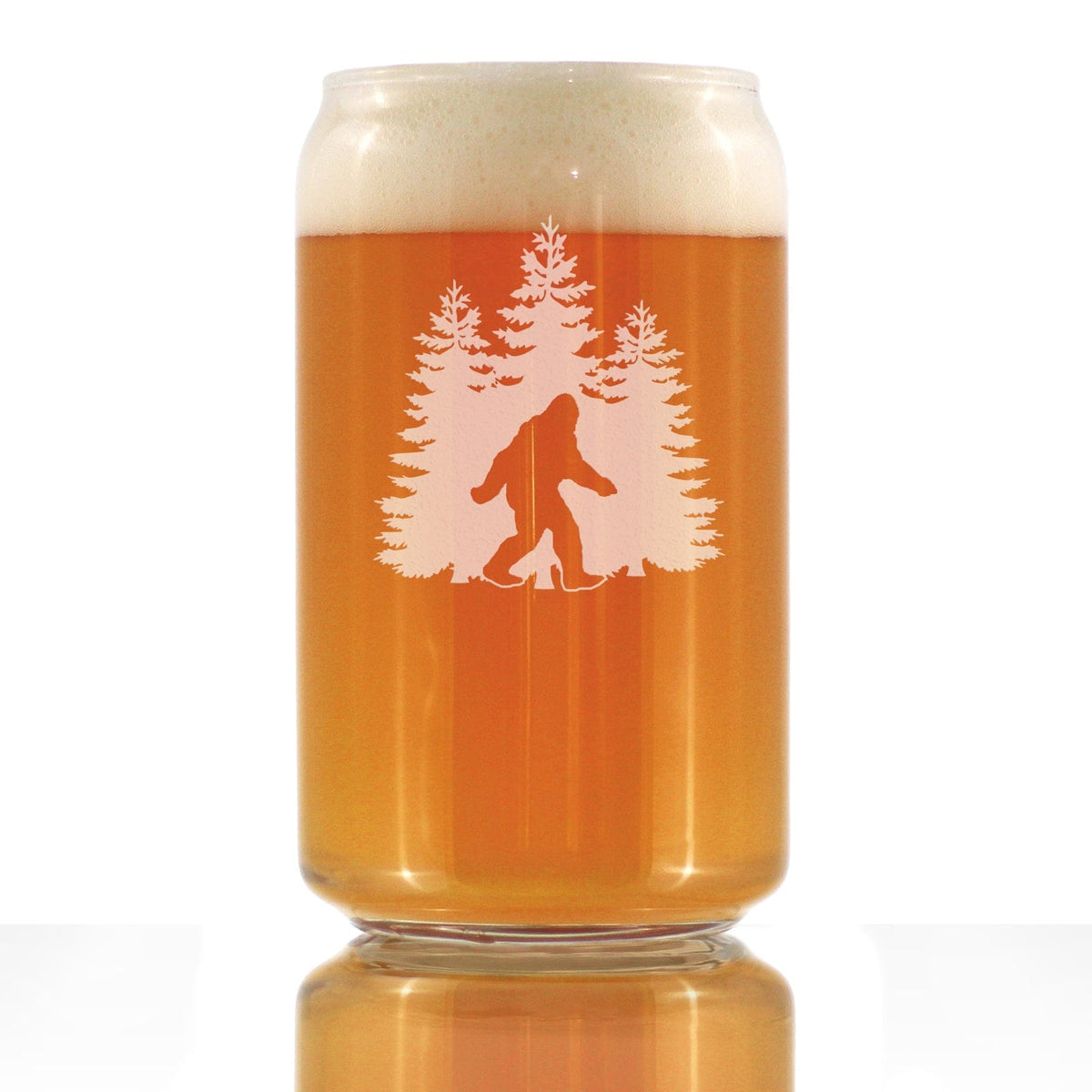 Etched Beer Can Pint Glass | 16 oz | Dishwasher Safe | Bigfoot Engraved