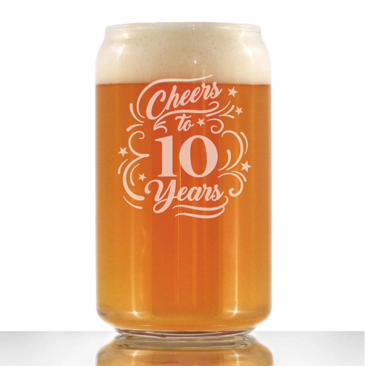 Etched Stemless Wine Glass | 11 oz | Dishwasher Safe | Cheers to Years - Anniversary Party Cups & Decor
