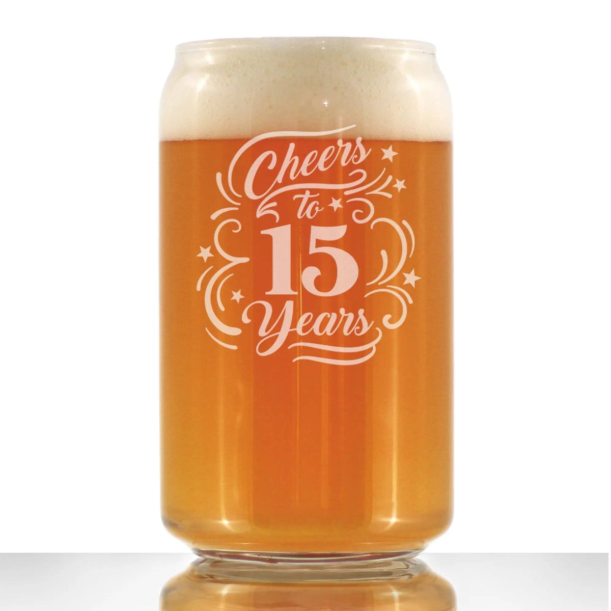 Etched Stemless Wine Glass | 11 oz | Dishwasher Safe | Cheers to Years - Anniversary Party Cups & Decor