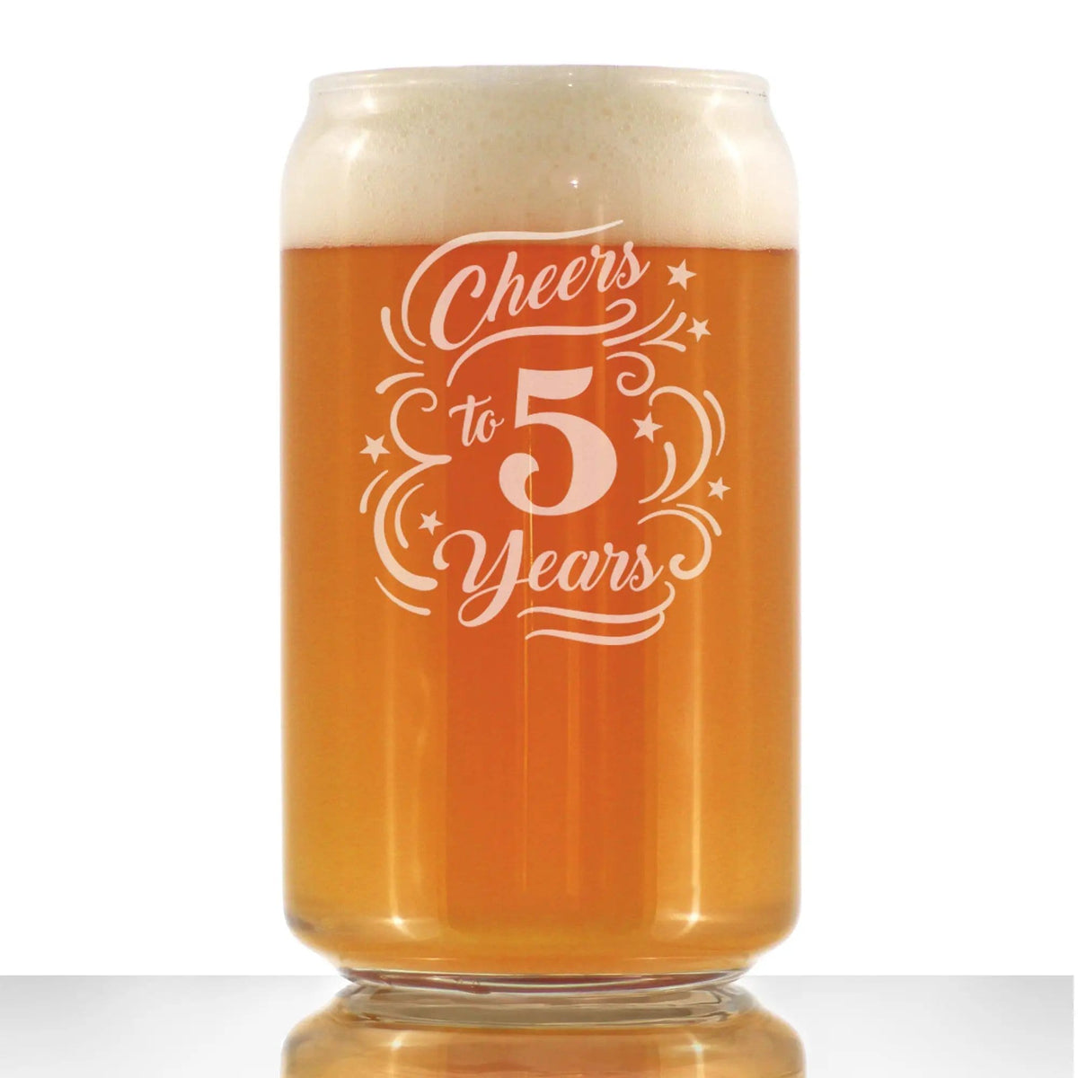 Etched Stemless Wine Glass | 11 oz | Dishwasher Safe | Cheers to Years - Anniversary Party Cups & Decor