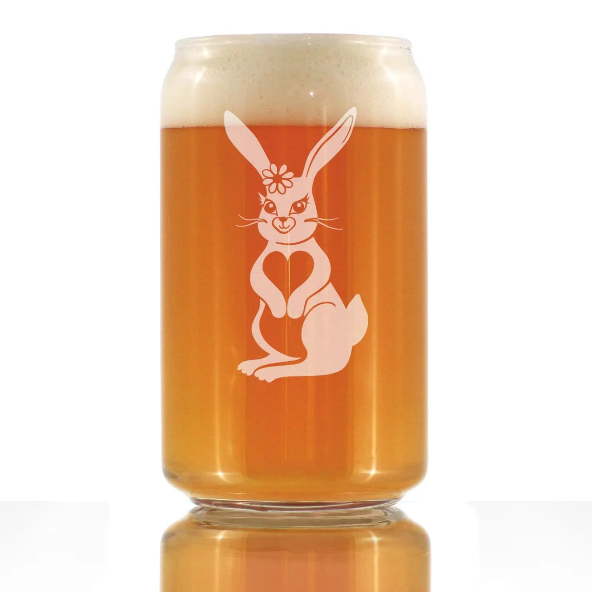 Etched Rocks Glass | 10 oz Whiskey Glass | Dishwasher Safe | Bunny Rabbit (Style 2)