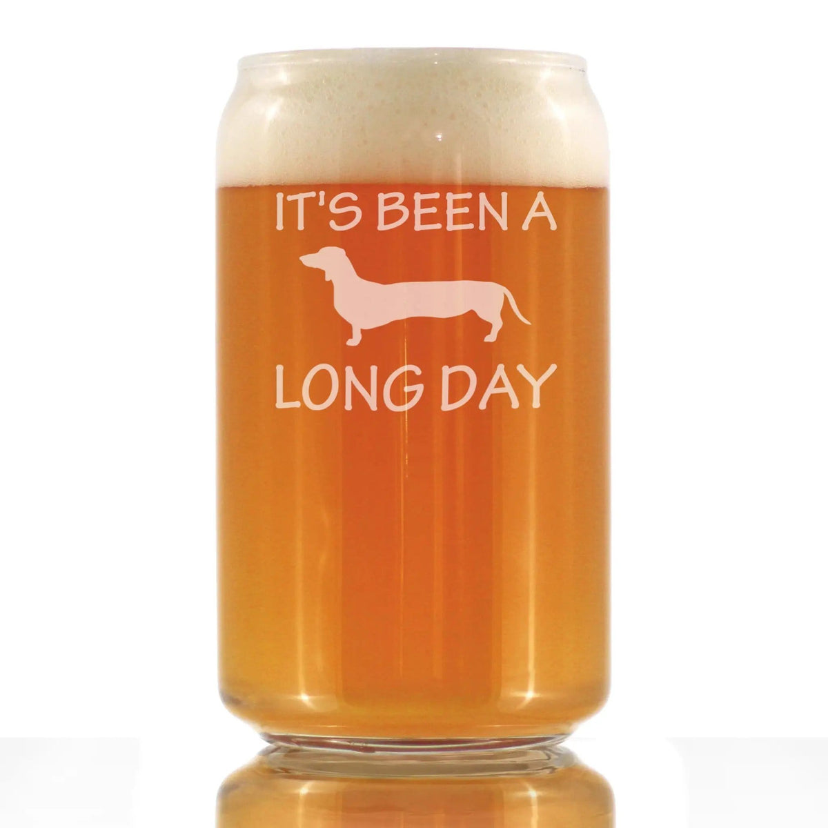Etched Stemless Wine Glass | 17 oz | Dishwasher Safe | It's Been a Long Day - Cute Dachshund Engraved
