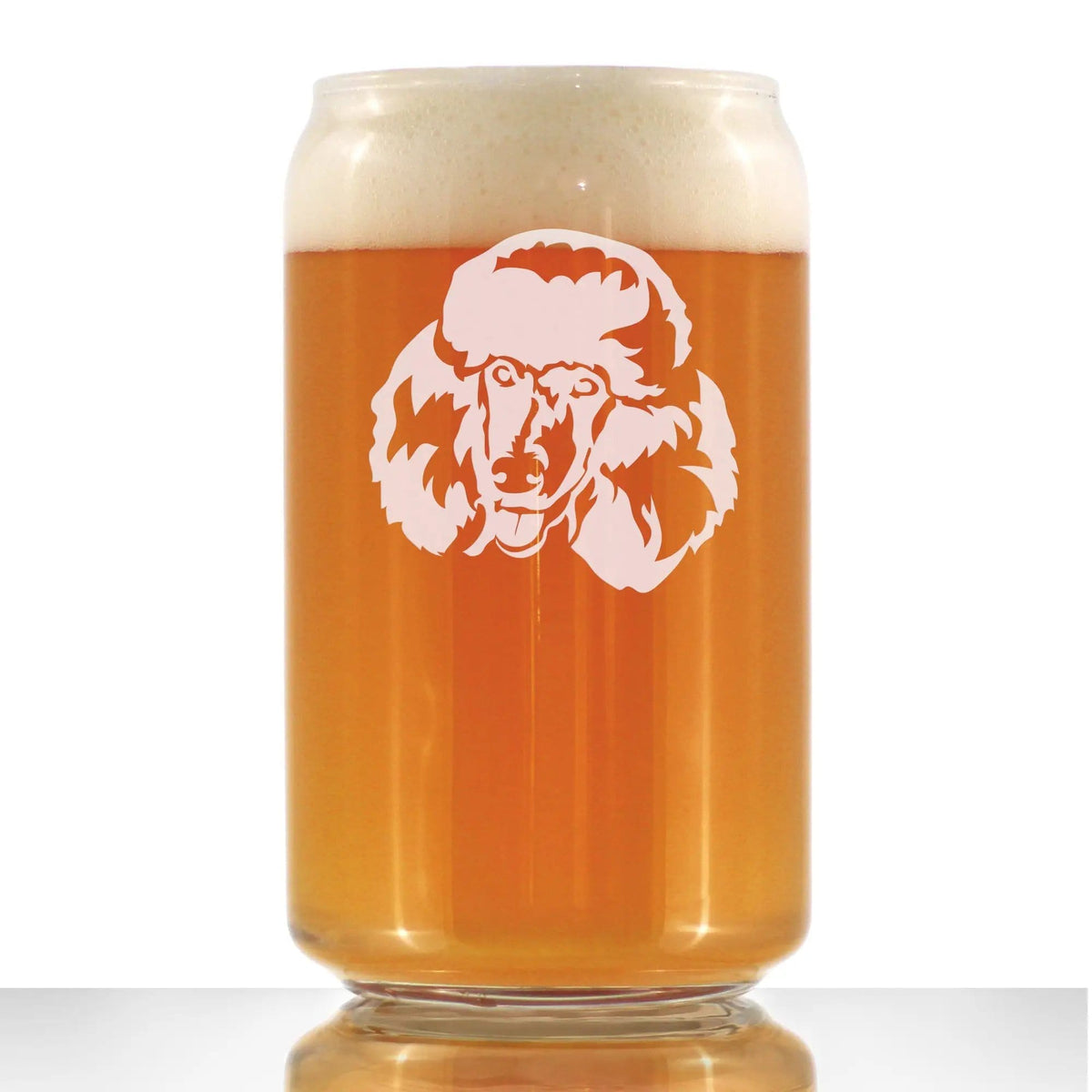 Etched Beer Can Pint Glass | 16 oz | Dishwasher Safe | Happy Poodle