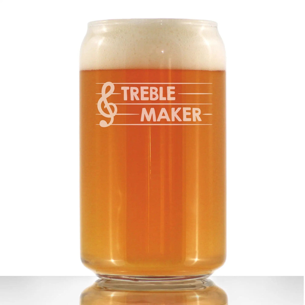 Etched Beer Can Pint Glass | 16 oz | Dishwasher Safe | Treble Maker