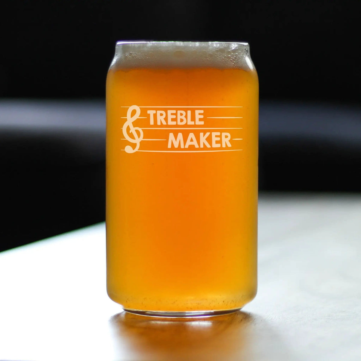 Etched Beer Can Pint Glass | 16 oz | Dishwasher Safe | Treble Maker