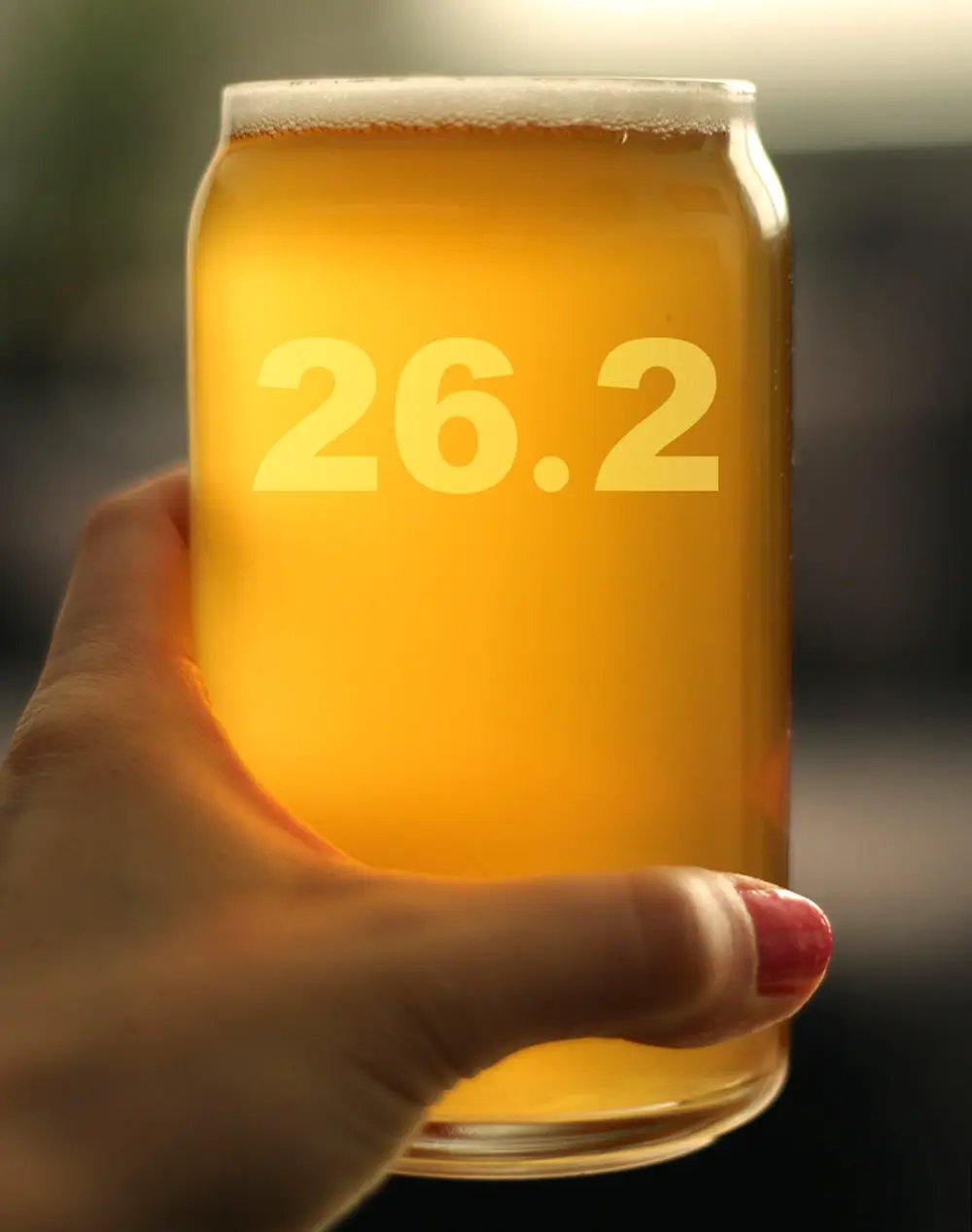 Marathon Beer Can Glass | 26.2 Mile Etched Design | 16 Oz