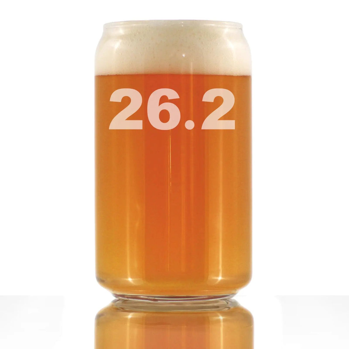 Marathon Beer Can Glass | 26.2 Mile Etched Design | 16 Oz