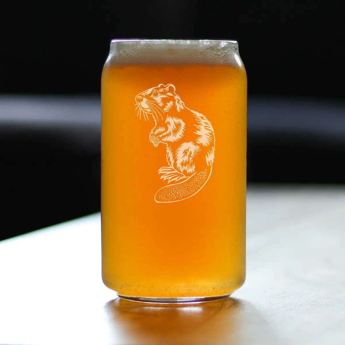 Etched Beer Can Pint Glass | 16 oz | Dishwasher Safe | Beaver Engraved