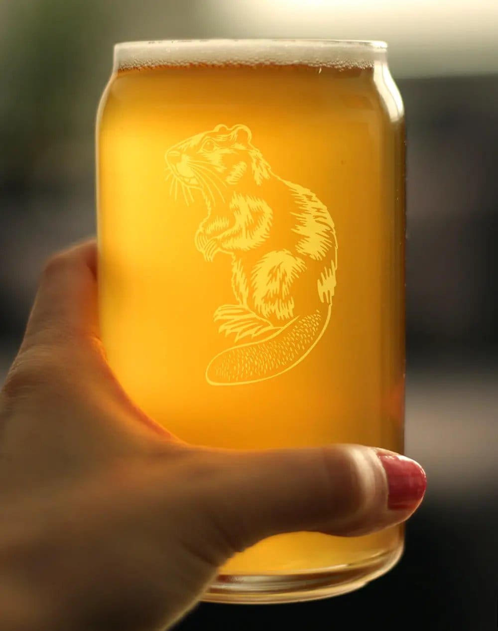 Etched Beer Can Pint Glass | 16 oz | Dishwasher Safe | Beaver Engraved