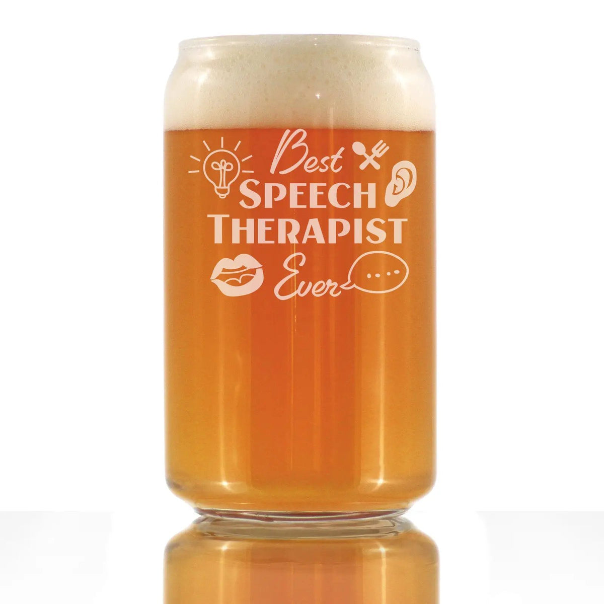 Speech Therapist Pint Glass | Hand Etched Details | 16 Oz Capacity