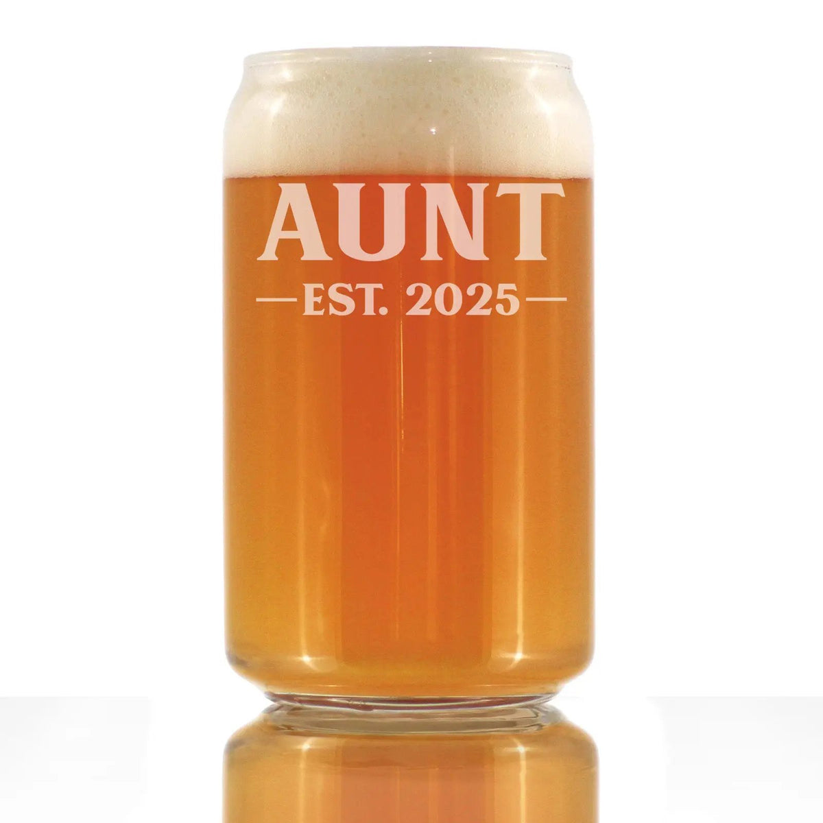 Beer Can Pint Glass | 16 Oz | Hand Etched | Aunt Design