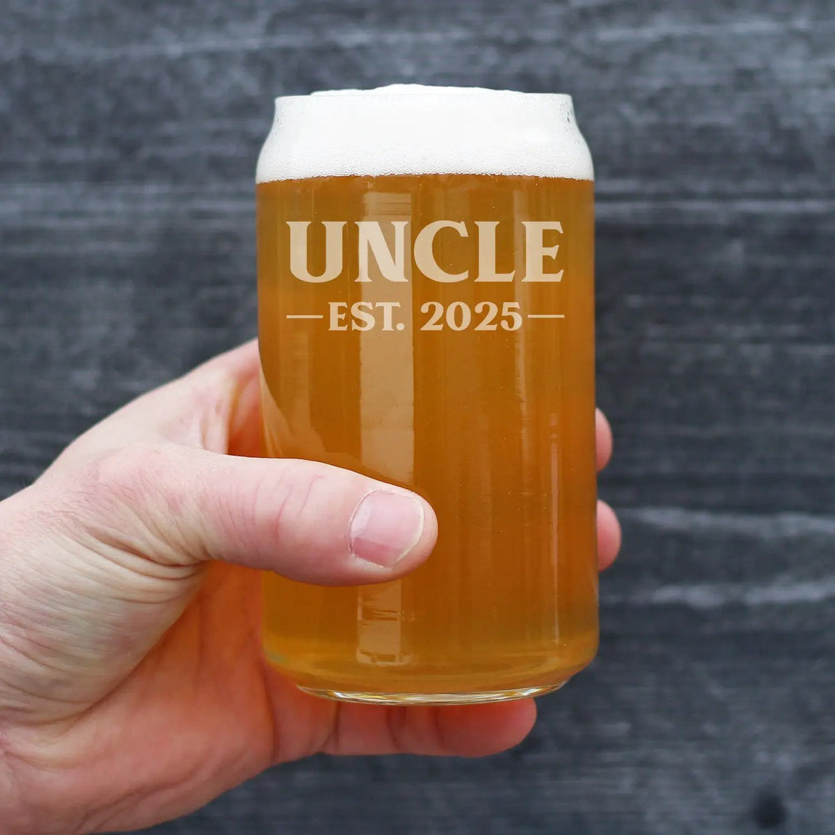 Beer Can Pint Glass | 16 Oz Capacity | Hand Etched | Gift For Uncles