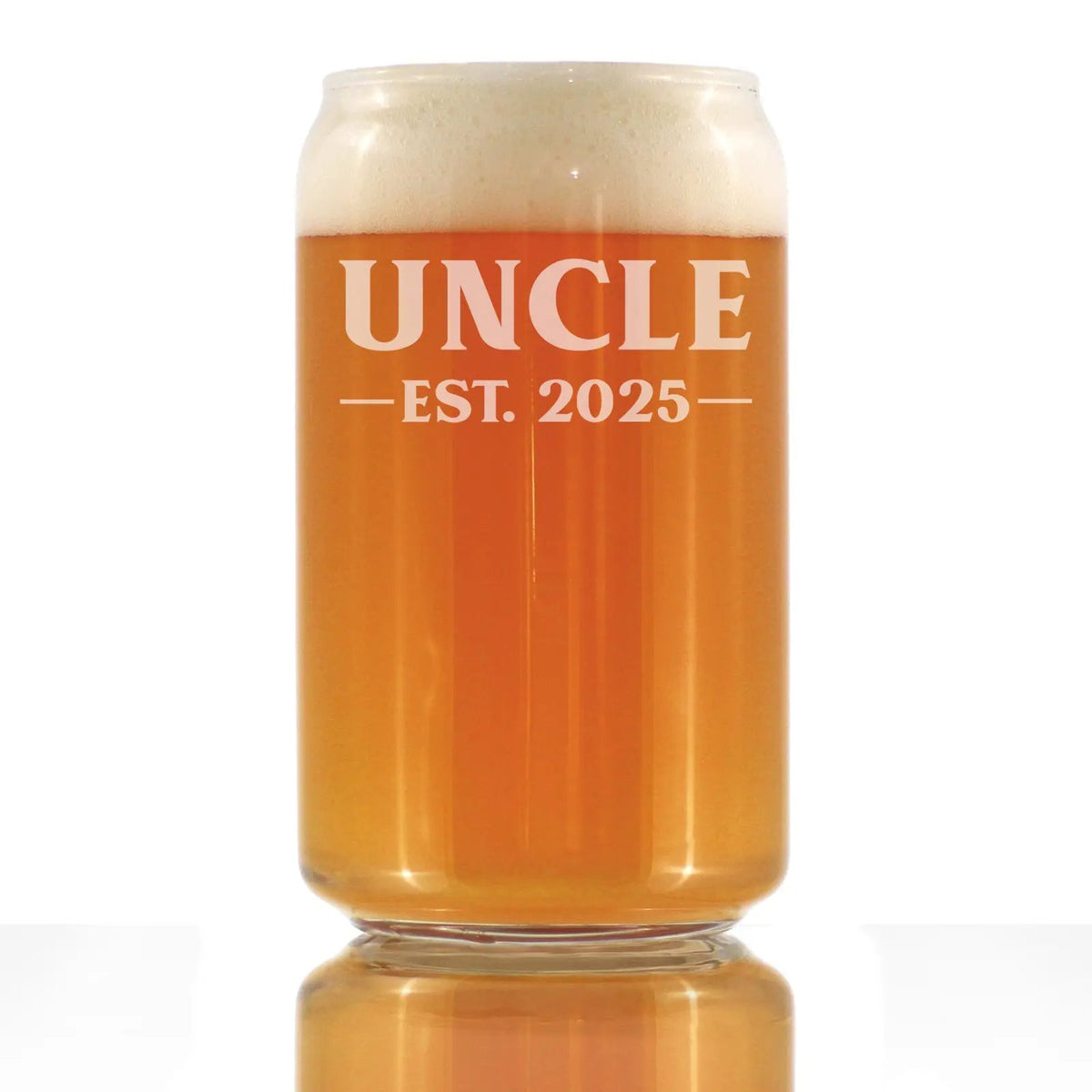 Beer Can Pint Glass | 16 Oz Capacity | Hand Etched | Gift For Uncles