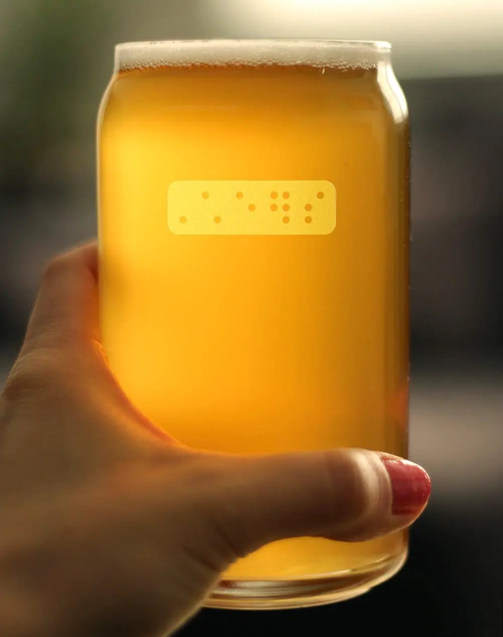Etched Beer Can Pint Glass | 16 oz | Dishwasher Safe | Braille Cheers