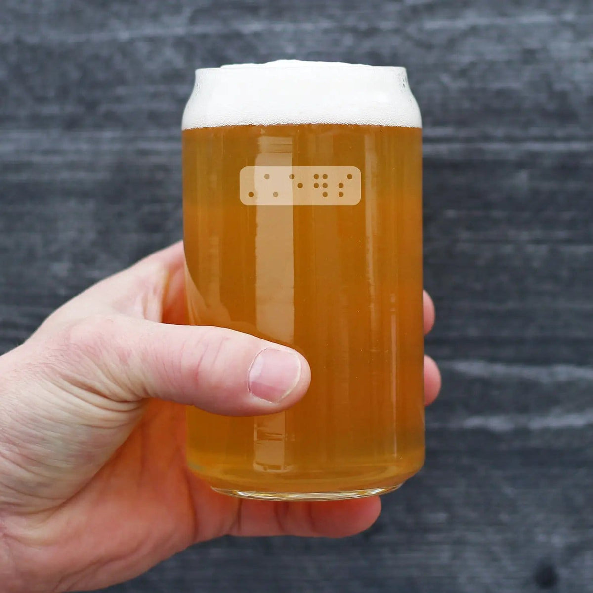 Etched Beer Can Pint Glass | 16 oz | Dishwasher Safe | Braille Cheers