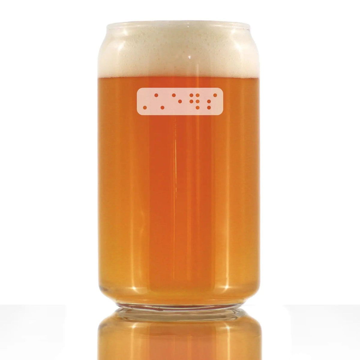Etched Beer Can Pint Glass | 16 oz | Dishwasher Safe | Braille Cheers