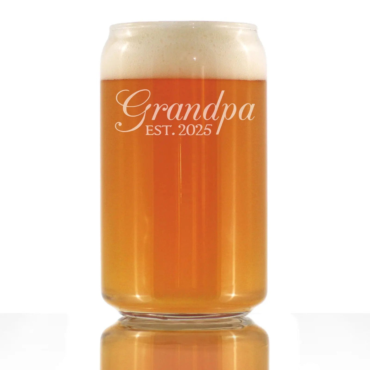 Beer Can Pint Glass | Hand Etched Design | 16 Oz Size |