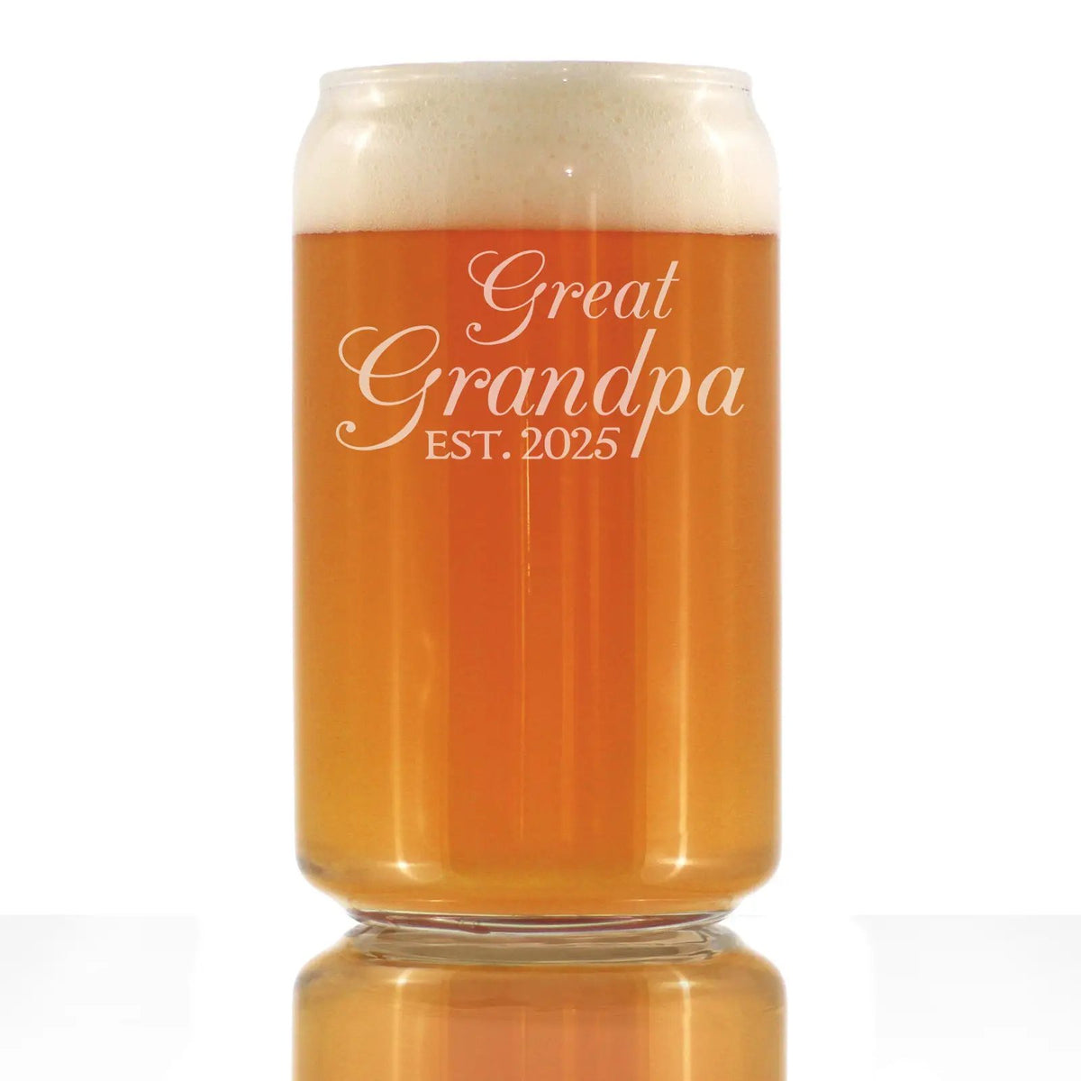 Beer Can Pint Glass | Great Grandpa Design | 16 Oz Size | Dishwasher Safe