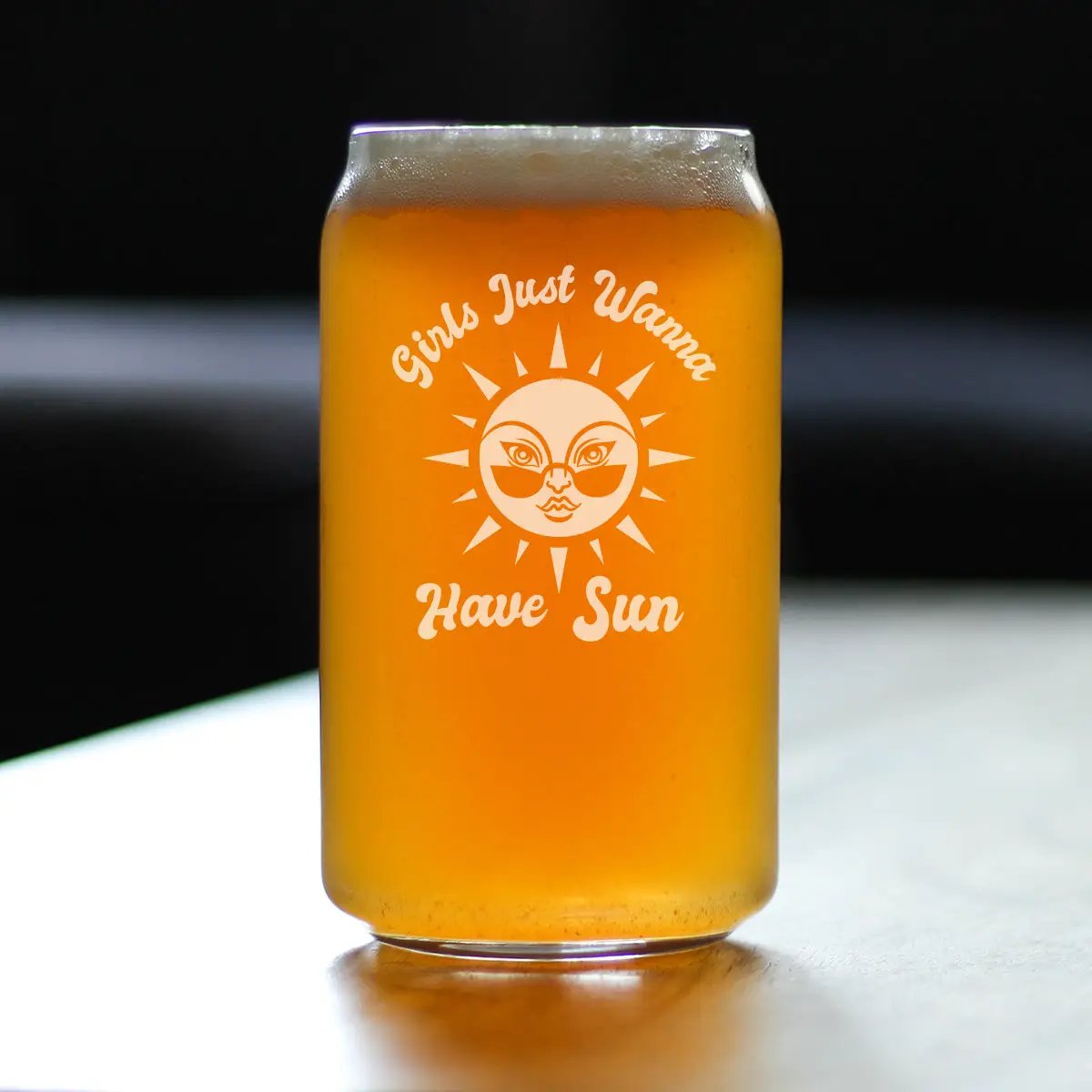 Beer Can Pint Glass | 16 Oz Capacity | Hand Etched