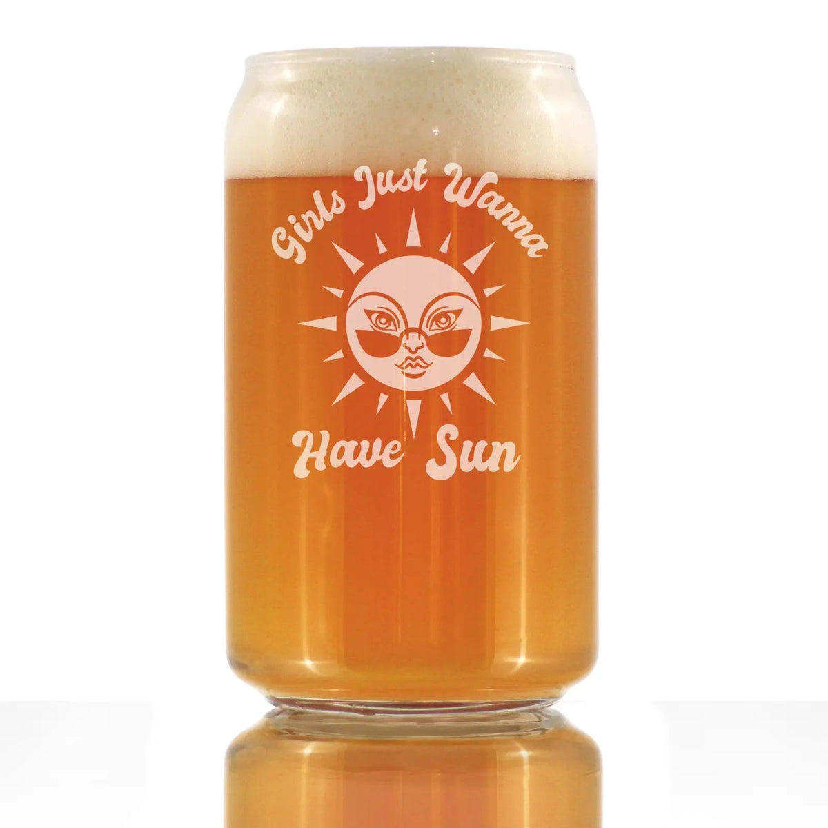 Beer Can Pint Glass | 16 Oz Capacity | Hand Etched