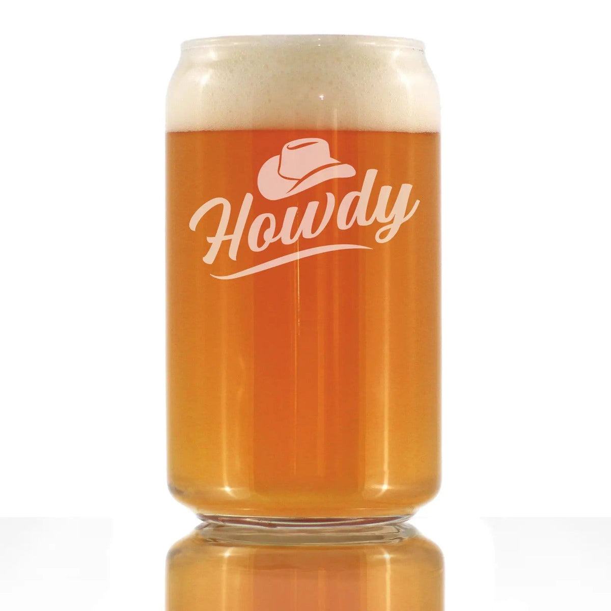 Etched Beer Can Pint Glass | 16 oz | Dishwasher Safe | Howdy Engraved