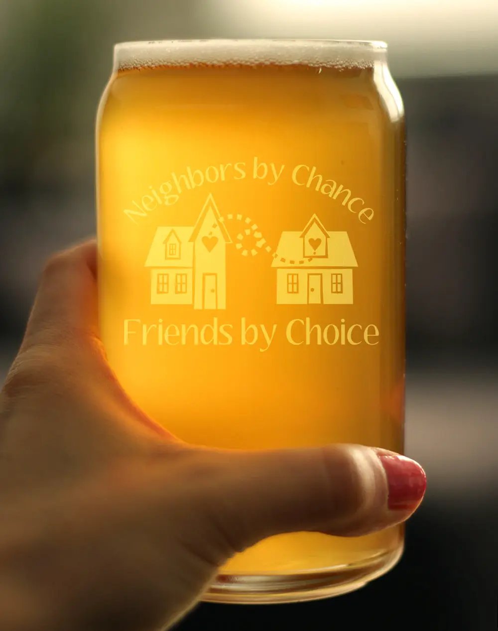 Beer Can Pint Glass | 16 Oz Capacity | Hand Etched | Glassware