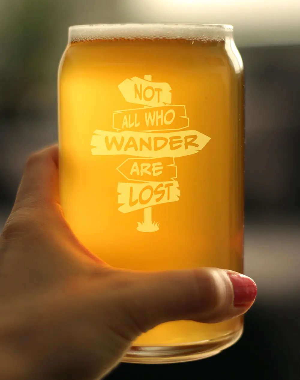 Pint Glass | Hand Etched Quote | Dishwasher Safe | 16 Oz