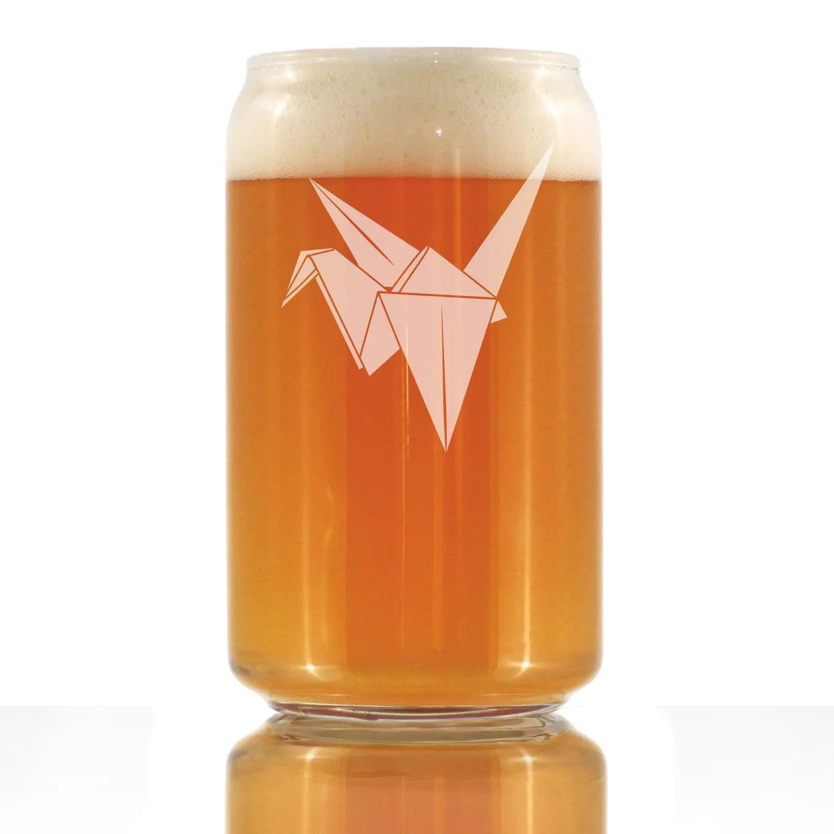 Etched Beer Can Pint Glass | 16 oz | Dishwasher Safe | Paper Crane Engraved