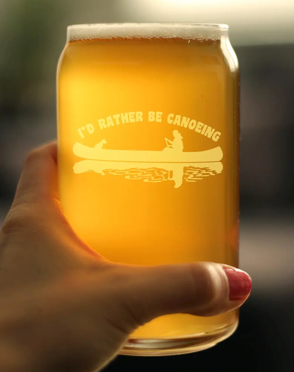 Beer Can Pint Glass | 16 Oz | Hand Etched Text | 1 Piece