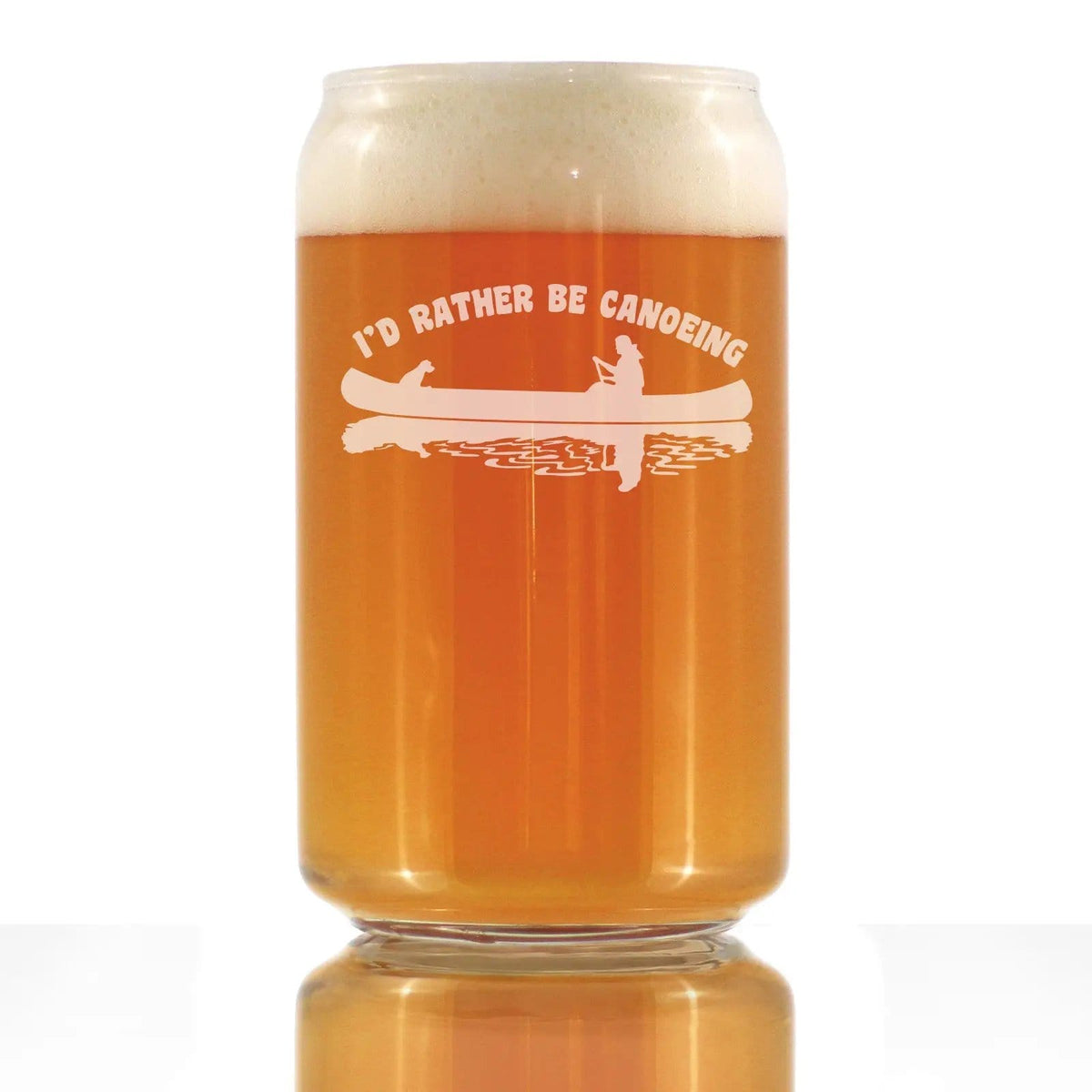 Beer Can Pint Glass | 16 Oz | Hand Etched Text | 1 Piece