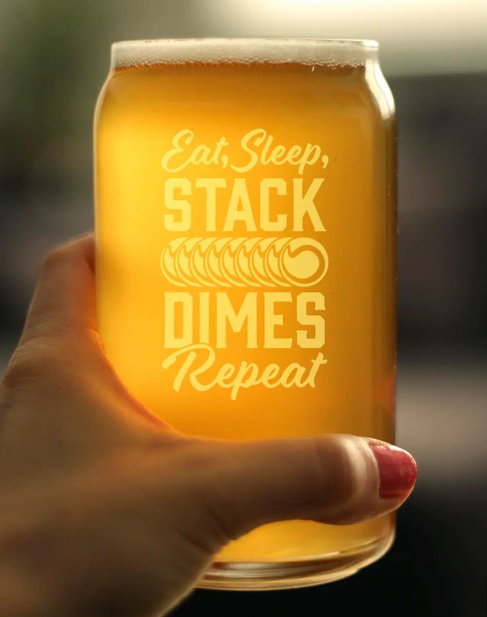 Etched Markings Beer Can Pint Glass | 16 Oz | Hand Etched Design | Dishwasher Safe