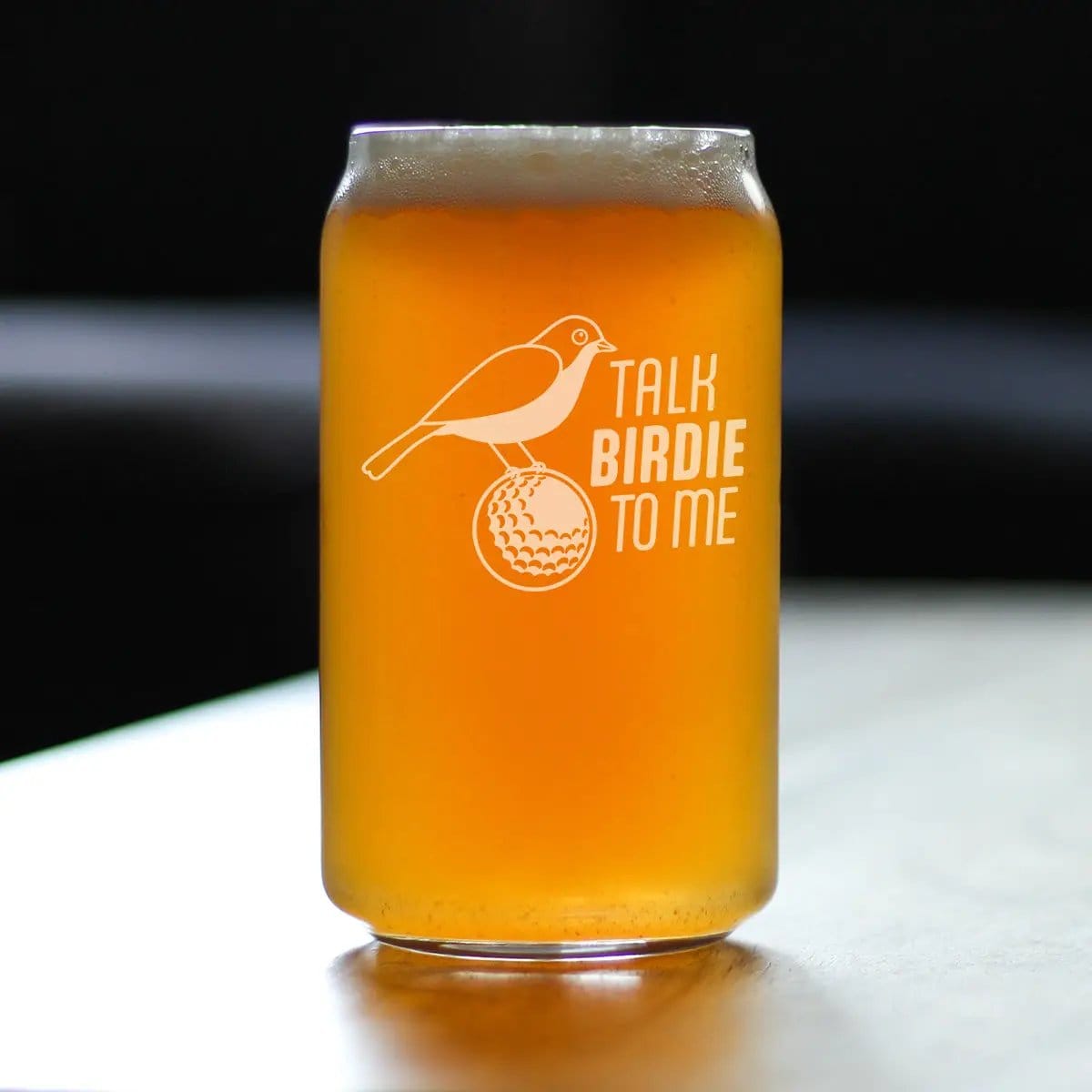 Etched Beer Can Pint Glass | 16 oz | Dishwasher Safe | Golf Gifts Engraved